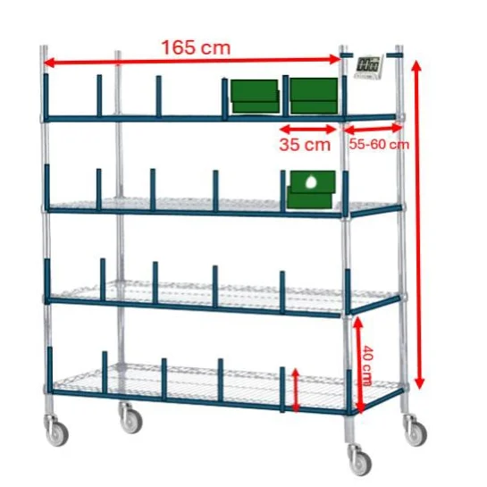 Chrome Plated 4 Layer Wire Shelving Rack  Kitchen Equipment Metal Shelf