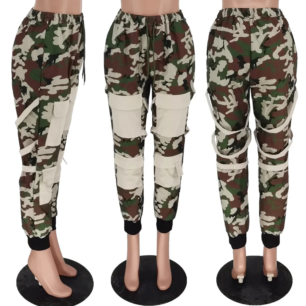 MT20-5134  New Fashion Camo Sweatpants Hip Hop Joggers Dance Pants Harajuku Style Casual Long Pants Women cargo Trousers