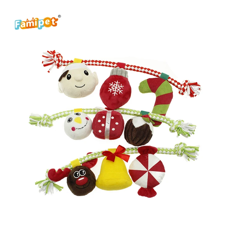  Christmas Design Customized Supply Innovational Plush With Squeaky Pet Dog