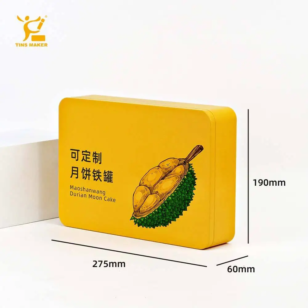 Durian snow skin Musang king mooncakes metal Packaging Hight Quality tin can