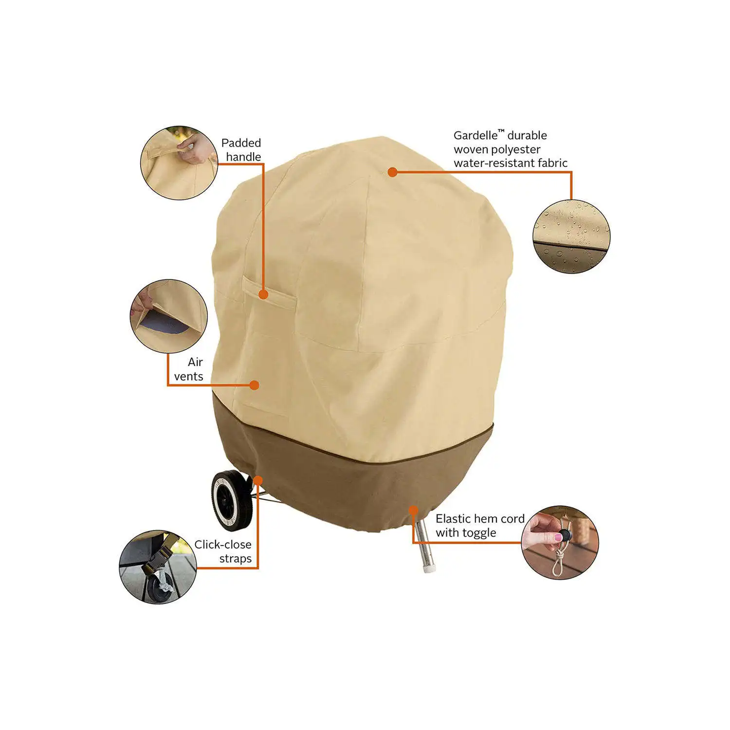 New Rainproof BBQ Covers with High Strength & Dust-proof Protection 600D Oxford PU Coating Grill