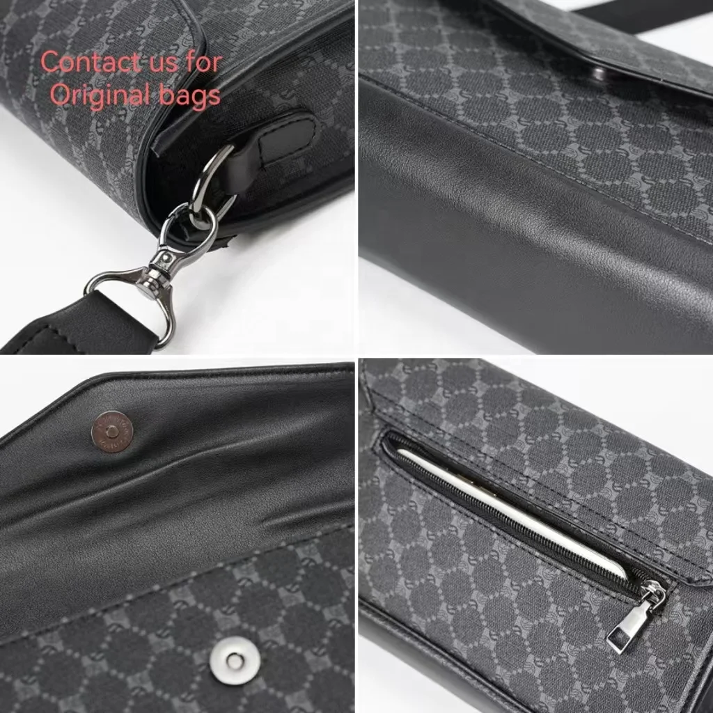 Designer Men Shoulder Briefcase Leather Handbag Luxury Business Man Laptop Bag Messenger Bags 3 Color with dust bag