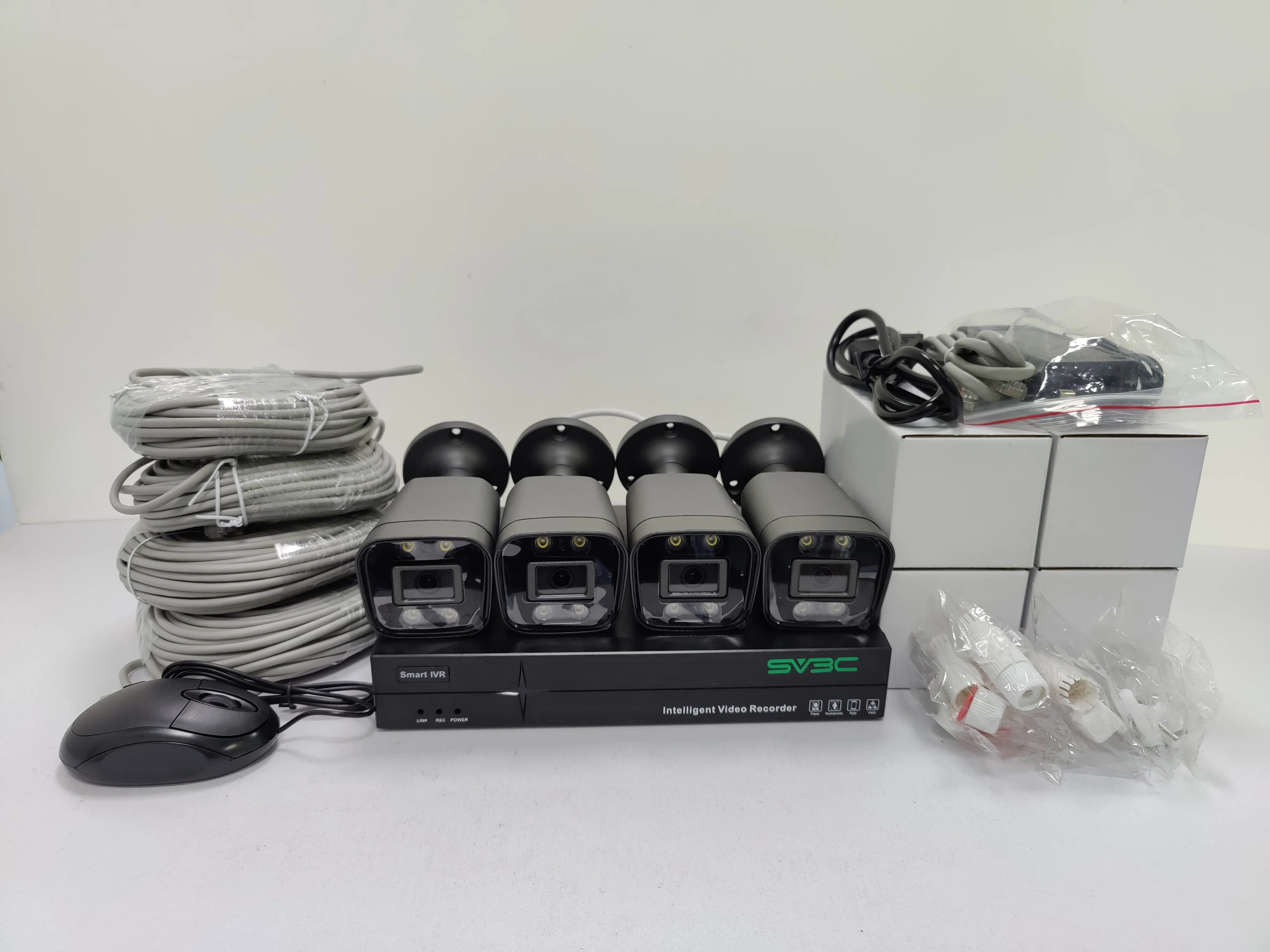 Full hd 5MP human recognition long night vision distance outdoor surveillance kit POE NVR cctv system