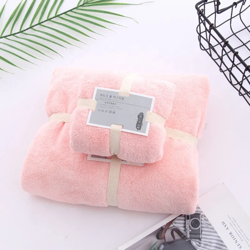 Wholesale Hotel Custom Logo Large Microfiber Coral Fleece Beach Shower Cloth Bath Towel Sets In Bulk