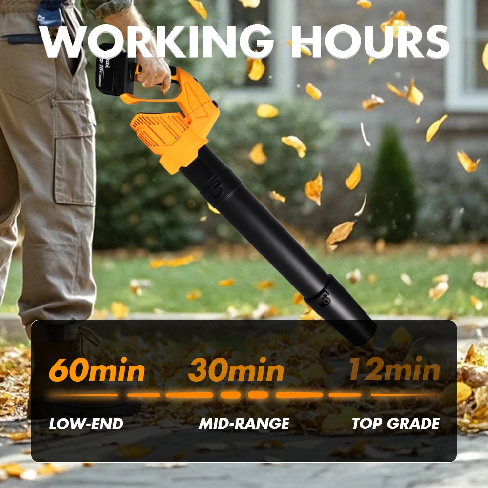 Vertak Rechargeable 20V Electric Power Air Blower 4.0Ah Cordless Vacuum Cleaner Convenient Portable Electronic Leaf Blower