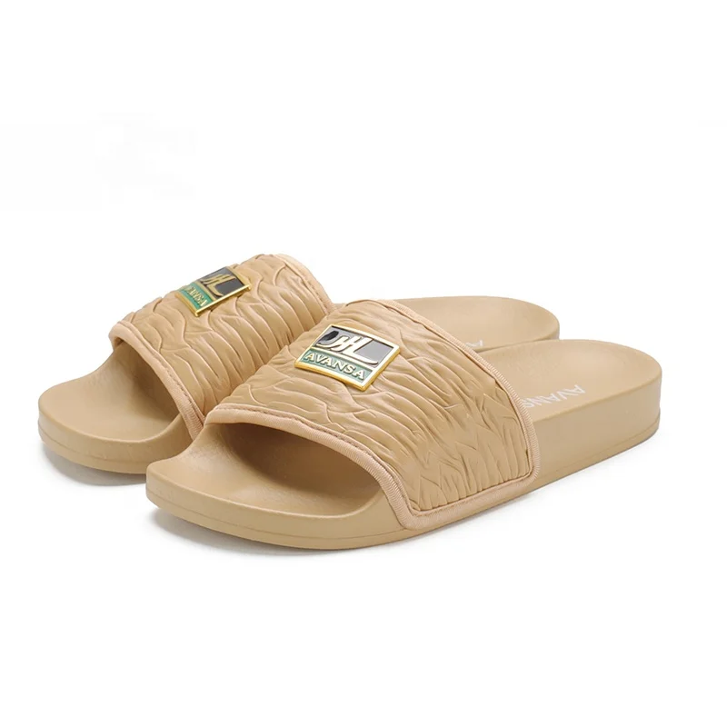 Henghao Factory Price Metal Custom Slides b2b Pillow Slides Fashion Casual Double-Buckle Slippers Mixed Outdoor Slides Slippers