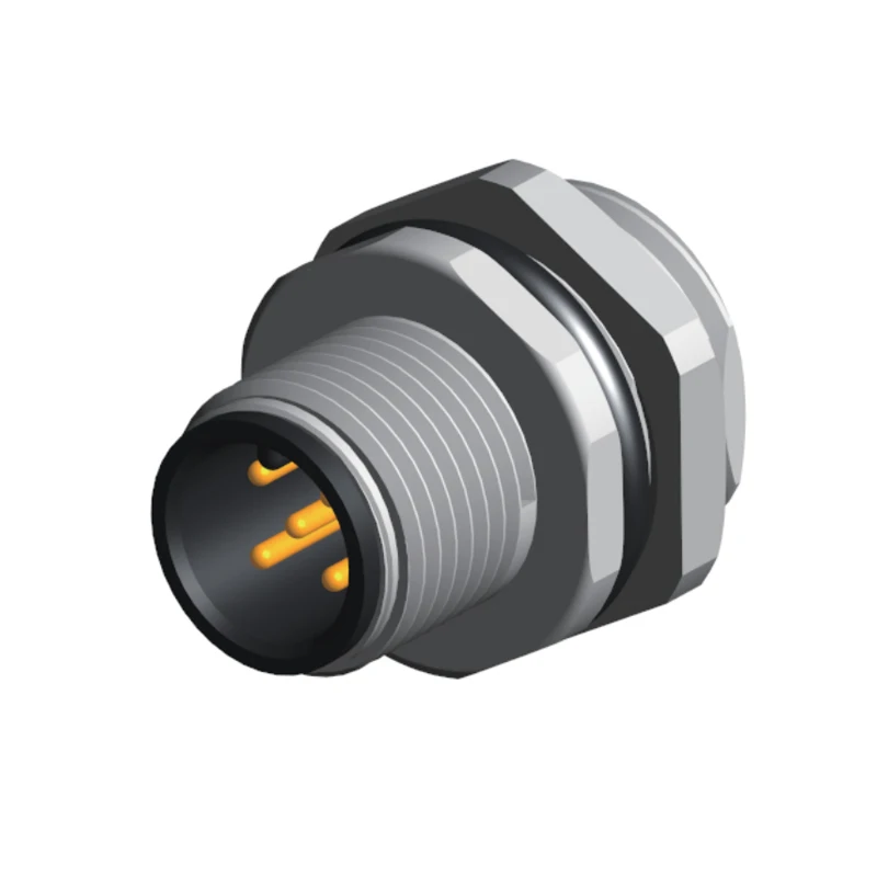 M12 A/B/D кодирование 3pin 4pin 5pin 8pin 12pin 17pin Штекерный разъем для задней панели PG9 крепежная резьба с