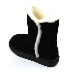 Fashion Trend Winter Warm Cracked sheepskin Glitter TPR Out sole  bling Indoor Slipper Ankle Snow Boots