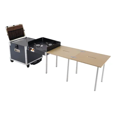 Новейший дизайн, походный мобильный кухонный портативный складной стол, плита