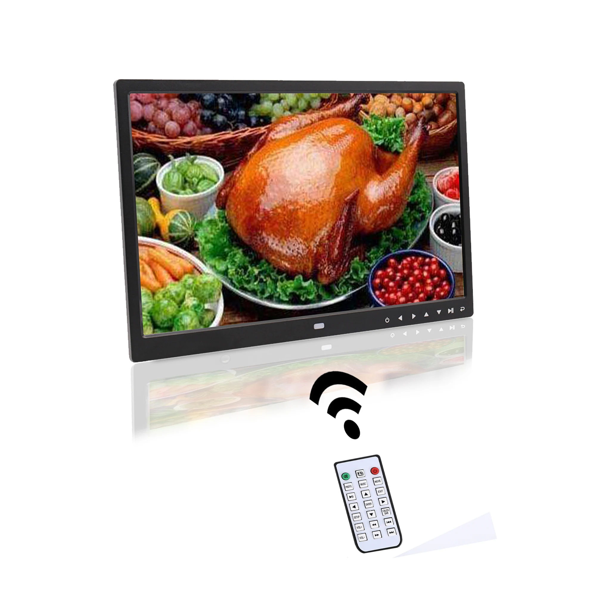 Popular Wall Mount VESA Digital Photo Frame 15 Inch With Picture Video