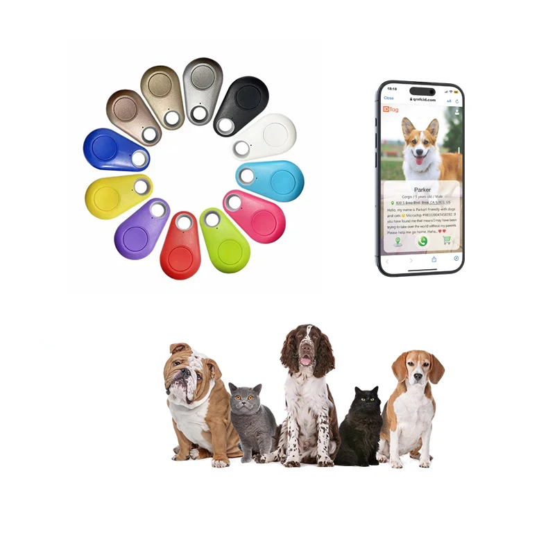 2024 Customized Portable Plastic Drop-shaped Anti-Lost Smart GPS Pet Tracker 4g Smart Finders for Cats and Dogs Tracking