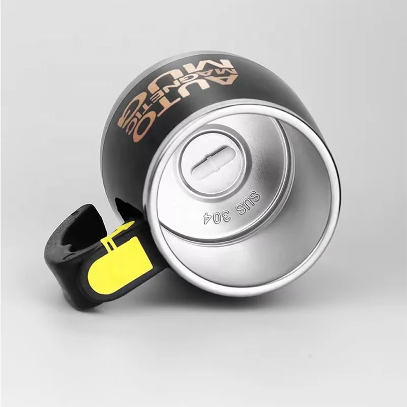 Stainless steel magnetic turbine self stirring mug auto mixing coffee cup custom