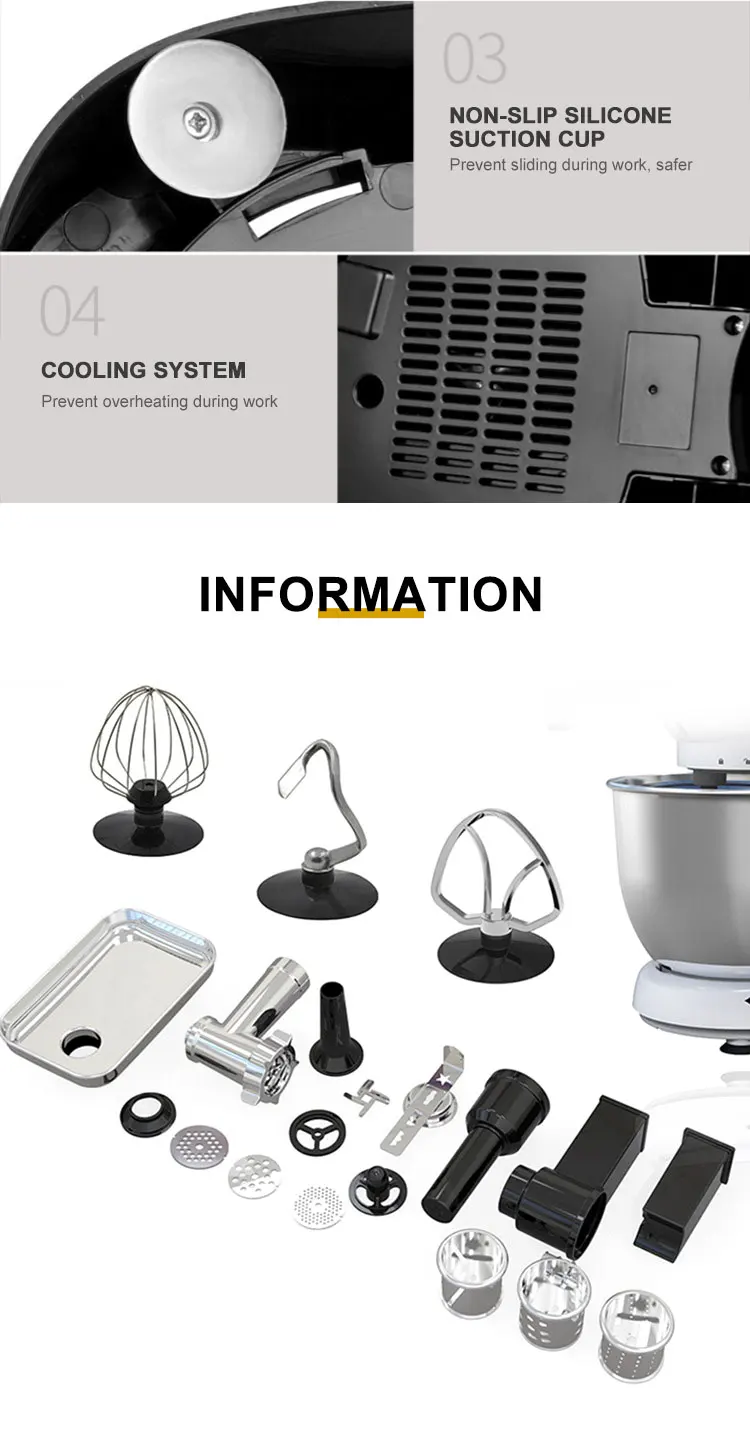 New Arrival Heavy Duty, 6 speed powerful Planetary Cake Dough Mixer Stainless Steel Electric Food Mixer/