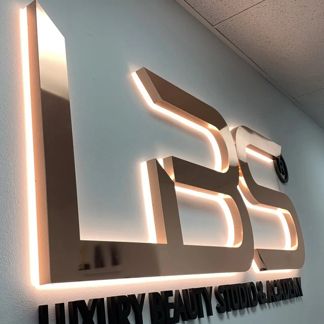 Custom Metal logo Sign Led Lettering Electronic Signs Backlit Letter Stainless Steel logo Signs for Business