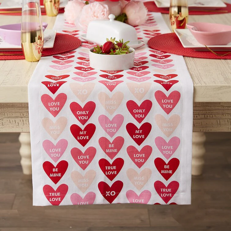 Wholesale Custom Designs Linen Fleece Christmas Flower Cheesecloth Table Runner Luxury
