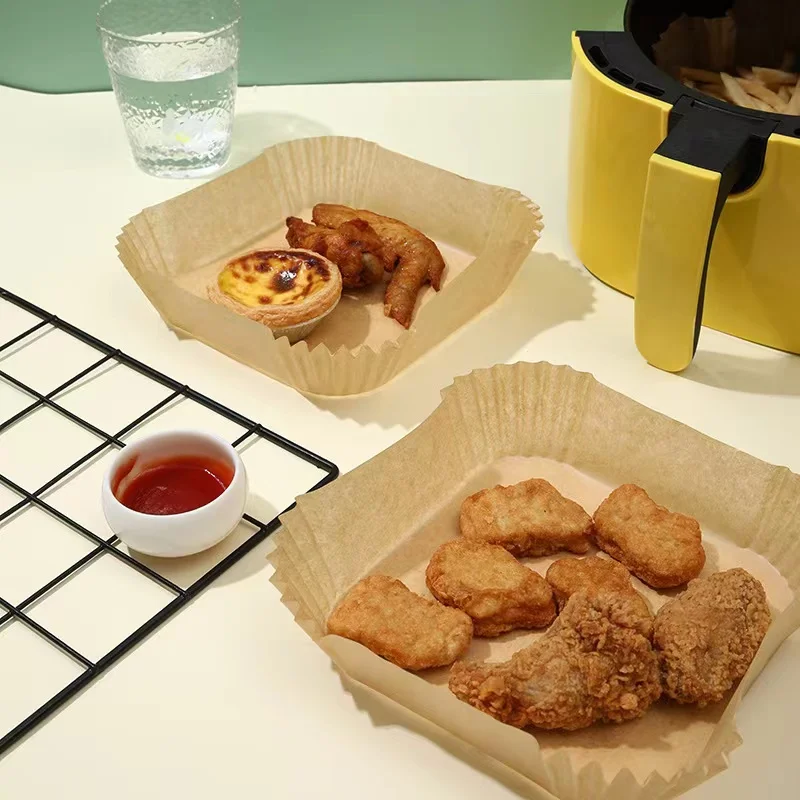 Hot Sale Parchment Air Fryer Liner Customized Design Printing Disposable Food Grande Safety Air Fryer Liner