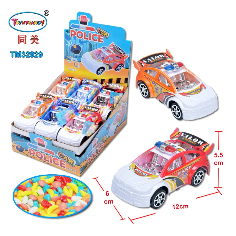 2025 Wholesale china toy factory good selling candy small police car toy for kids with candy favorite gift