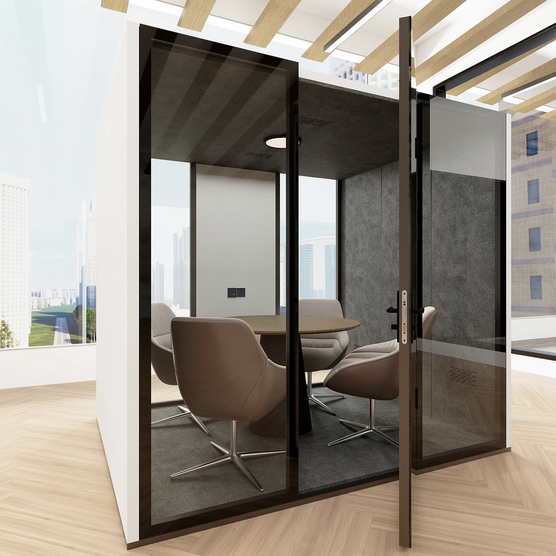 8-Seat Office Pod Acoustic Booth Quiet Meeting Room Telephone Soundproof Private Space Silence