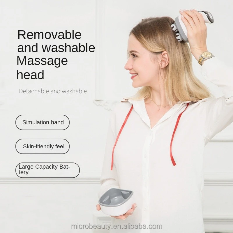 Other Healthcare Supply Electric Full-body Massager Tools Hand Held Kneading Vibrating Scalp Massager Silicone Head Massager