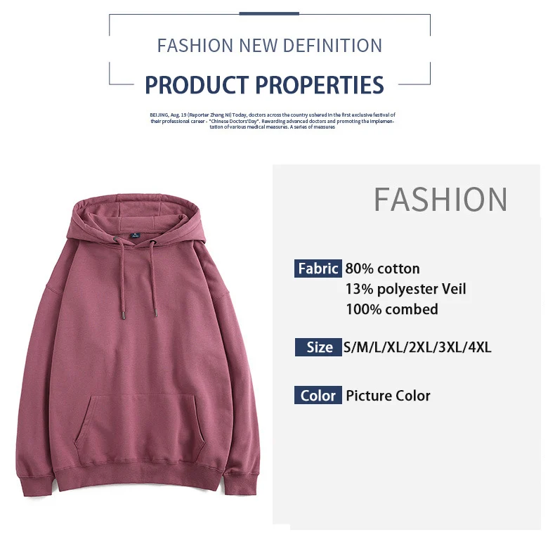 High Quality Custom Own Text and Design Cotton Fleece Material Logo Print Embroidery Custom Personalized Sweatshirt Hoodies Unis