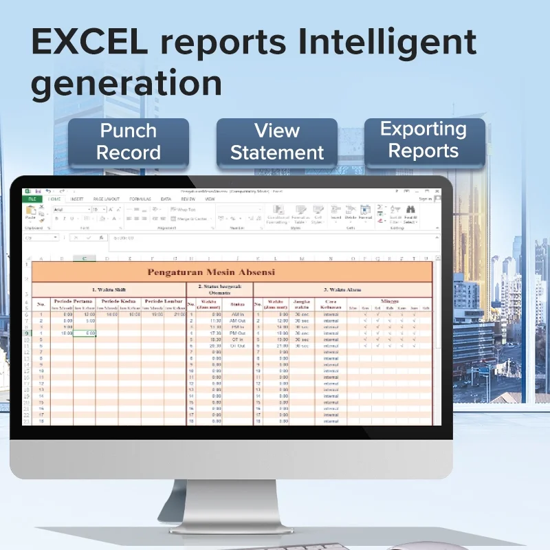 Deli ES151 Attendance Machine Fingerprint Punching Time Attendance Machine Employee Commuting Integrated Fingerprint Recognition