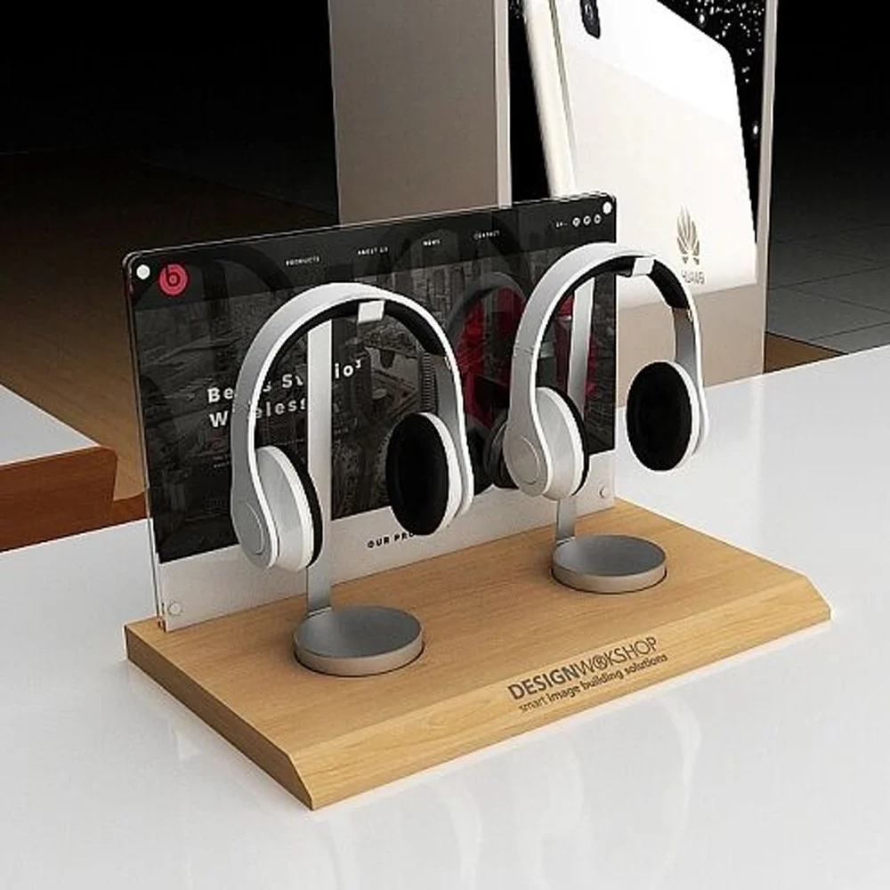 Custom Design Acrylic PC Accessories  Wireless Bluetooth Headset Display  Holder Stand Rack Rgb Headphone Stand