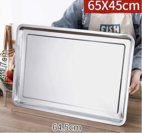 Rectangular Tray Stainless Steel Serving Tray Buffet Trays For Restaurant