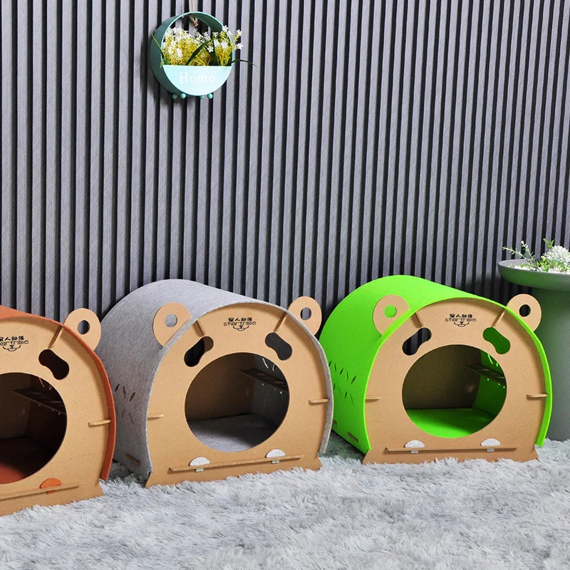 E1 level OSB Luxurious Wood Cat House Pet Comfortable Bed Pet Wooden House For Dogs Cats Top Quality