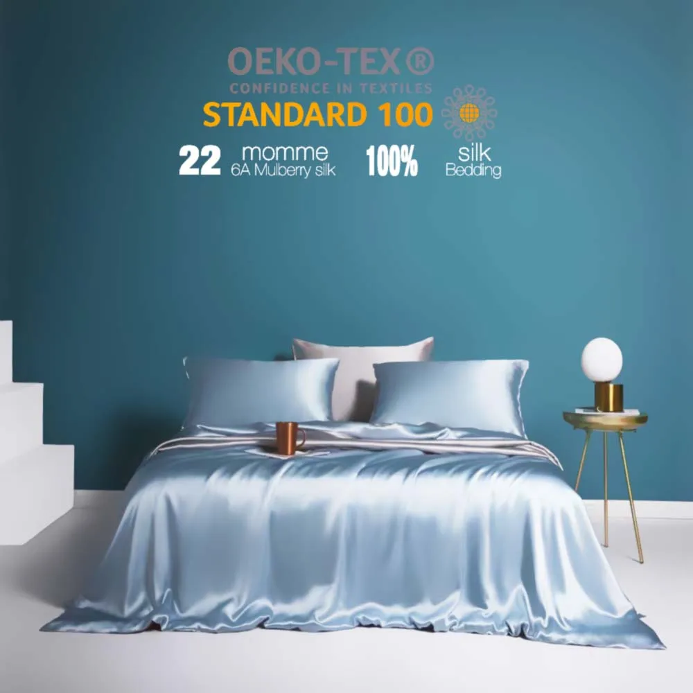  OEKO-Tex 100 стандартный Шелковый Плоский лист 22 Momme настоящая роскошь чистого шелка Постельное белье класса