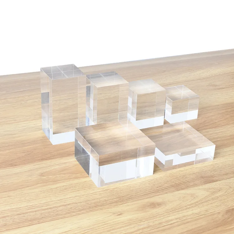 Transparent acrylic block custom processing organic glass jewelry product props display base