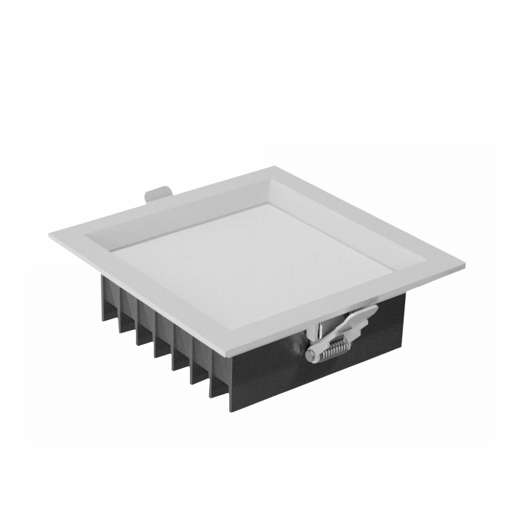 Anti-glare SMD LED Square Down Light Ceiling Downlight Chrome Reflector Fixture for Hotel