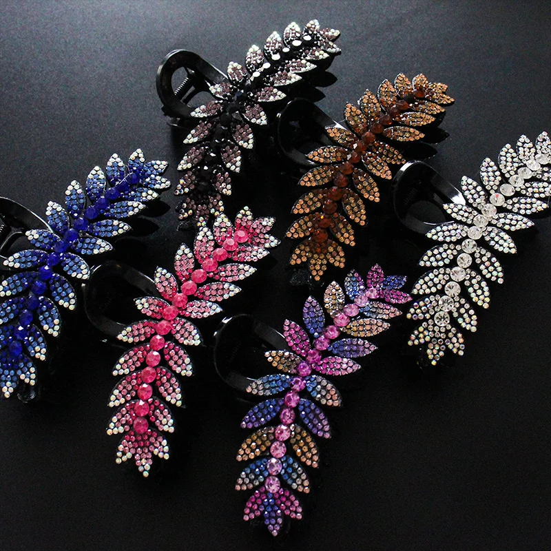 Women Luxury Rhinestone Hair Claws Crab Hairpins Ladies Large Size Ponytail Hair Clips Fashion New Accessories Gifts