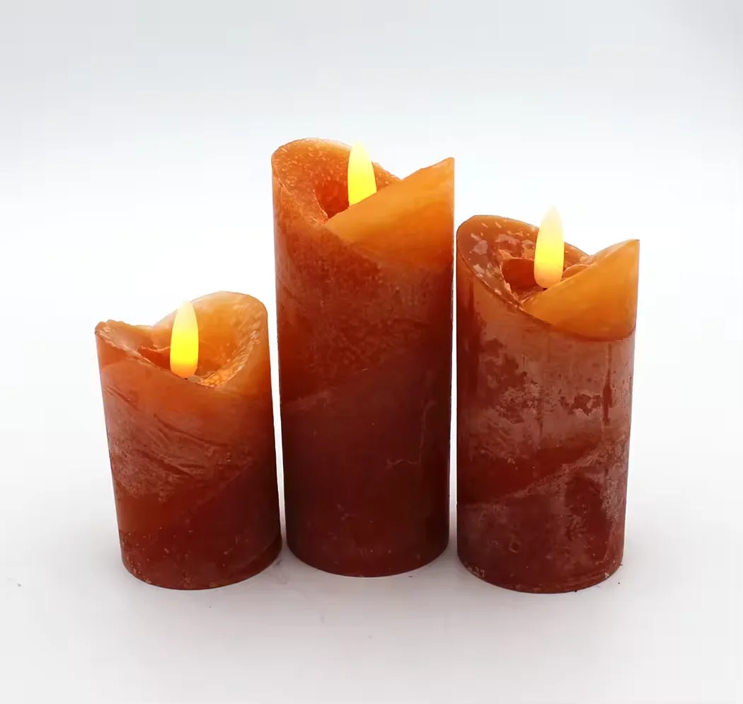 wholesale customized pillar shaped flameless Premium grey 360 top bullet wick candle vela with remote control/timer