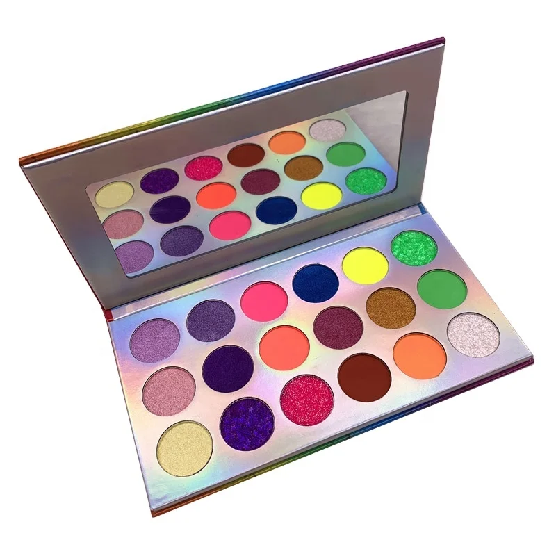 Makeup vendor matte neon pigmented eyeshadow stamp palettes private label high pigment eyeshadow