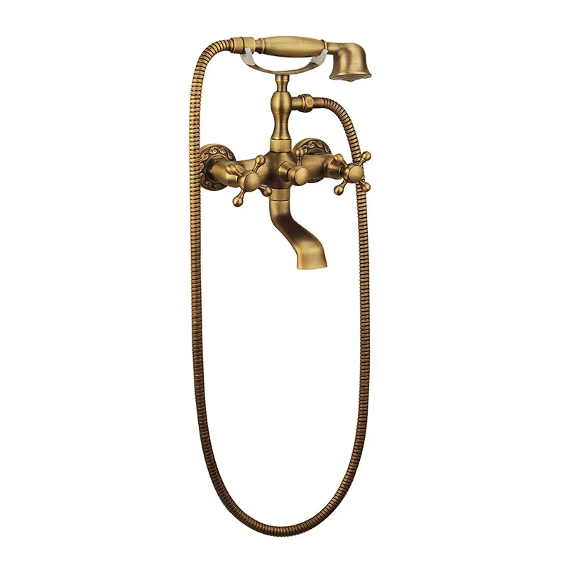 LONGSTAR Brass Clawfoot Wall Mount Faucet Retro And Simple Design European Country Style