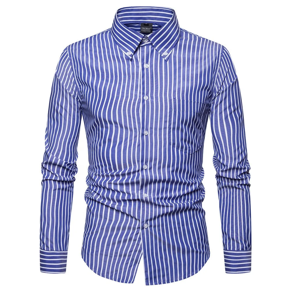 high quality 100% cotton classic spring colorful striped blank long sleeve casual office formal shirt for men