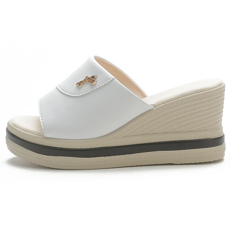 Сандалии женские с открытым носком, модная Очаровательная обувь на высокой танкетке, лето