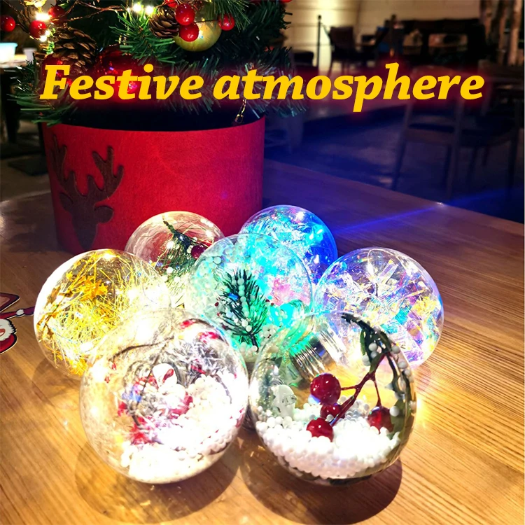 Howlighting Christmas Decoration Christmas Tree Ball Ornaments Home Decoration Xmas Transparent Ball