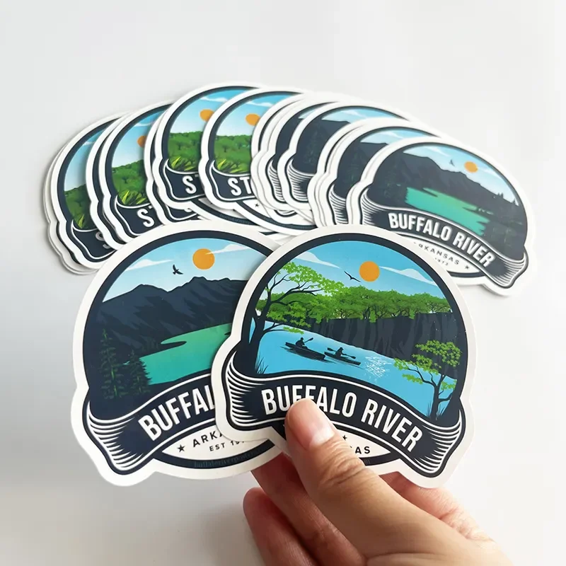 Promotional Custom Waterproof Vinyl Paper Printing Packaging Label Sticker Decal  Die Cut Logo Stickers