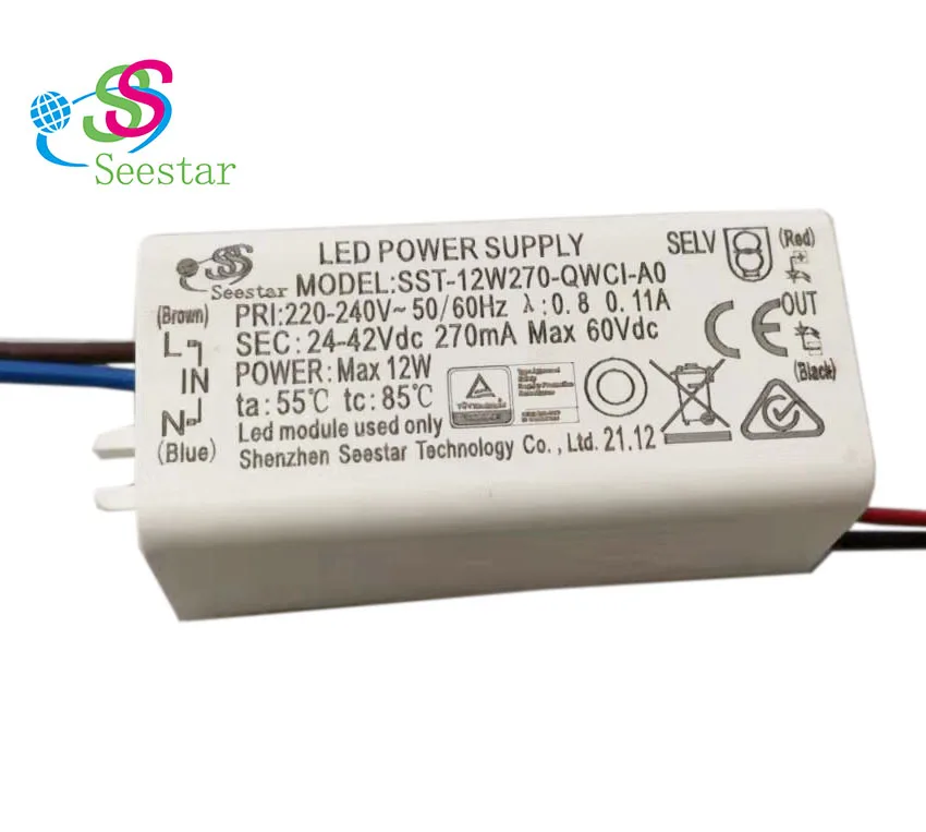 Seestar 8-12W  wall light with new ERP tuv CB SAA flicker free wall light mirror light led driver