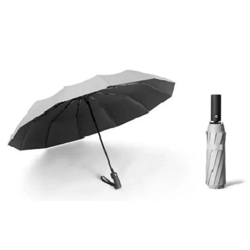 
Good Price Three Fold ash Uv-Resistant Folding Beach Umbrella for Sun Protection 