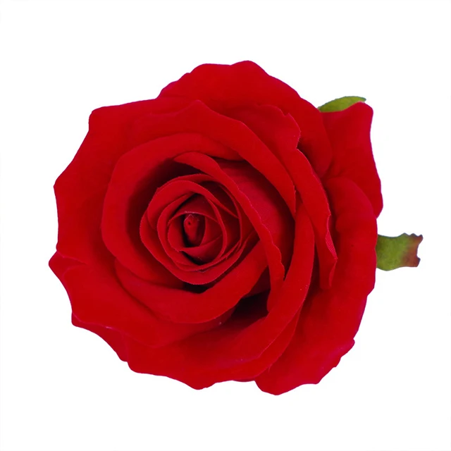 Оптовый Поставщик, высокое качество, украшение для дома и свадьбы, ярко-розовая ткань, бархатные искусственные розы