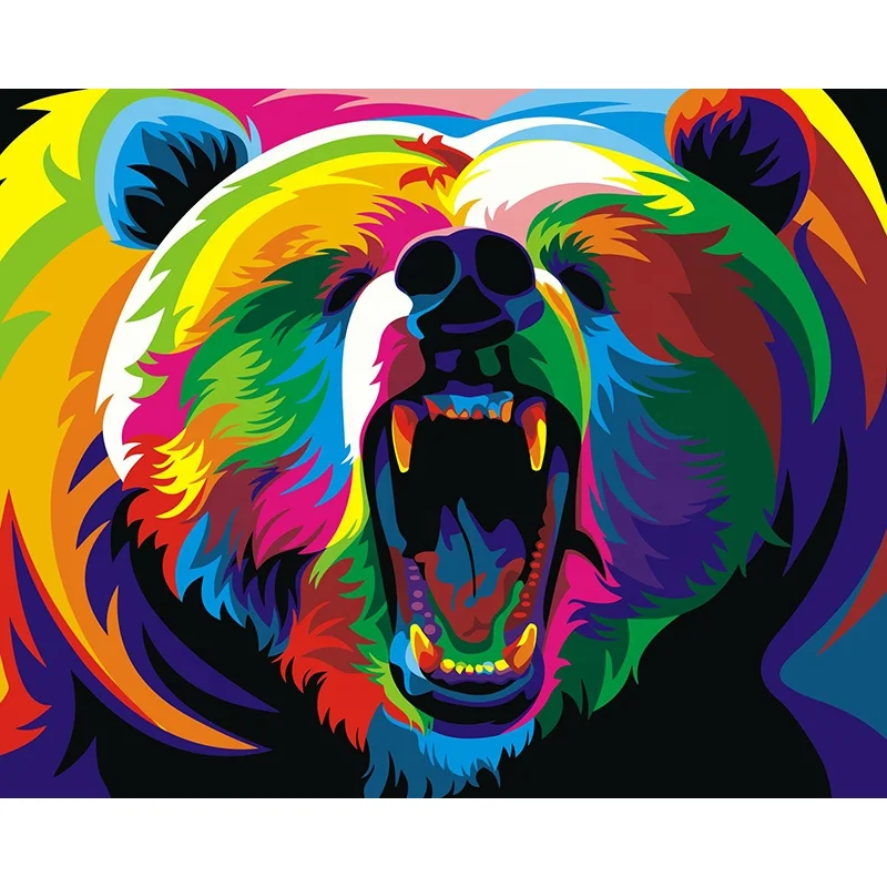 customised brand logo get your own picture 45*60 Children bear diy painting by number kits
