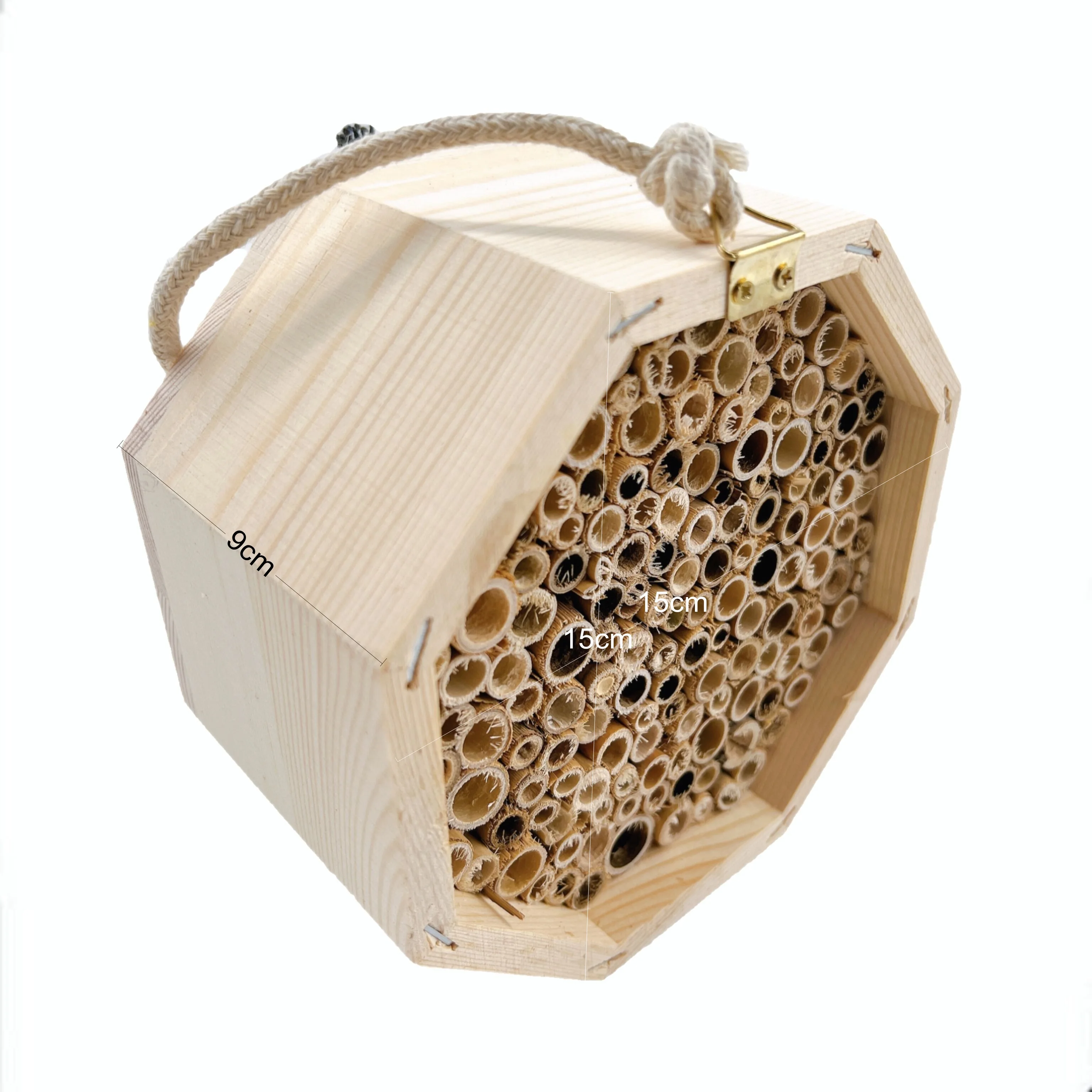 Mason bee House garden natural wood creative honeycomb attracts peaceful bee pollinators