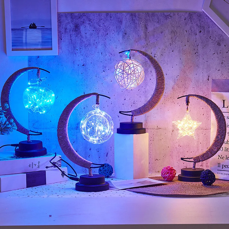 Hanging Lamp Magic Moon Night LED Lamp Kids Night Light for Home Bedroom Christmas Festival Decorations Enchanted Lunar Lamp
