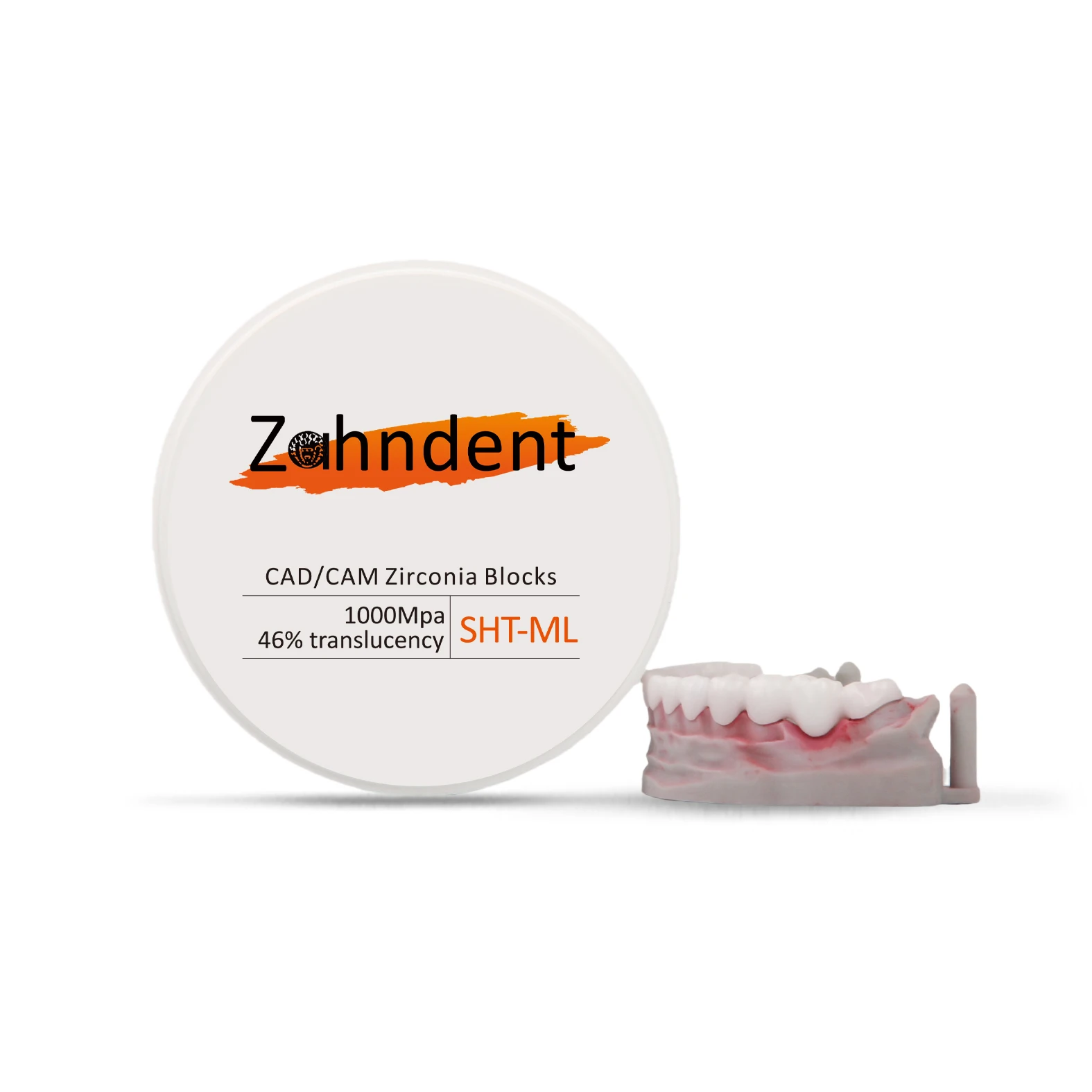 Zahndent 46% translucency sht multilayer zirconia block cad cam zirconia ceramic disc dental lab