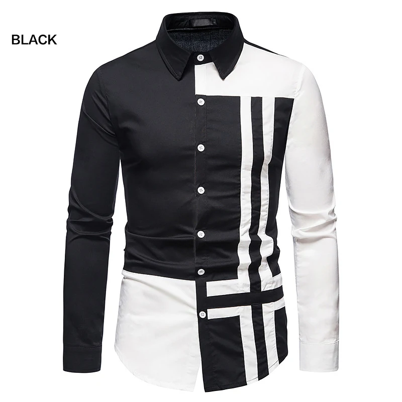 Мужская хлопковая рубашка с длинным рукавом, повседневная хлопковая приталенная рубашка с цветочным принтом, деловой стиль