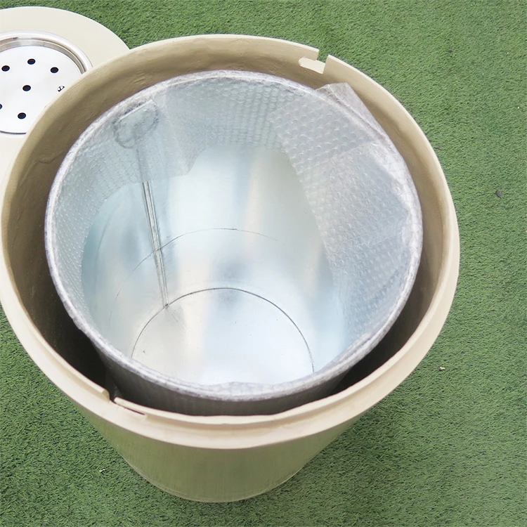Outdoor Indoor Roadside Round Fiberglass Trash Can With Ashtray