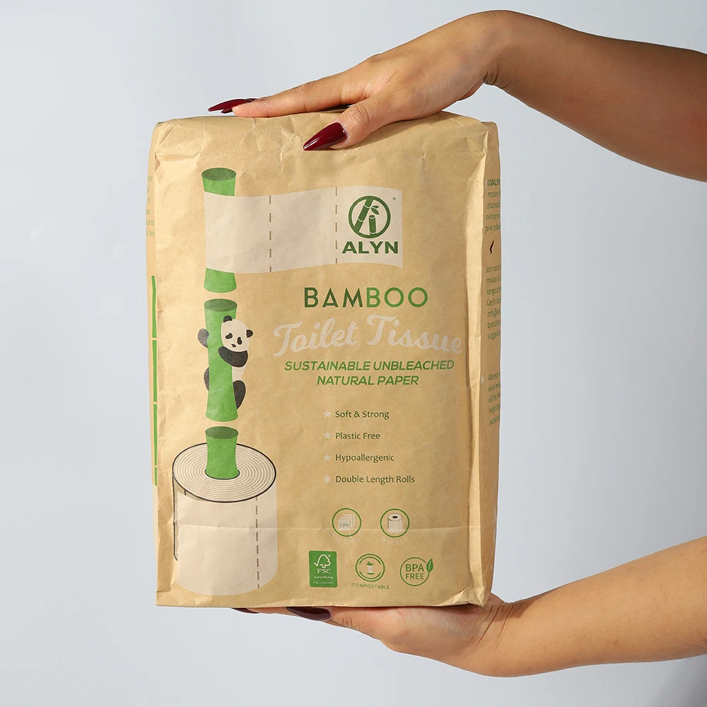 Bamboo Toilet Paper 2 Ply 3 Ply Bath Tissue Customized Packing