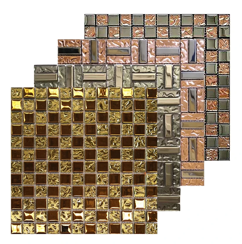 wholesales glittery glass mosaic tile self adhesive mix color mosaic wall tile for ktv and shower room